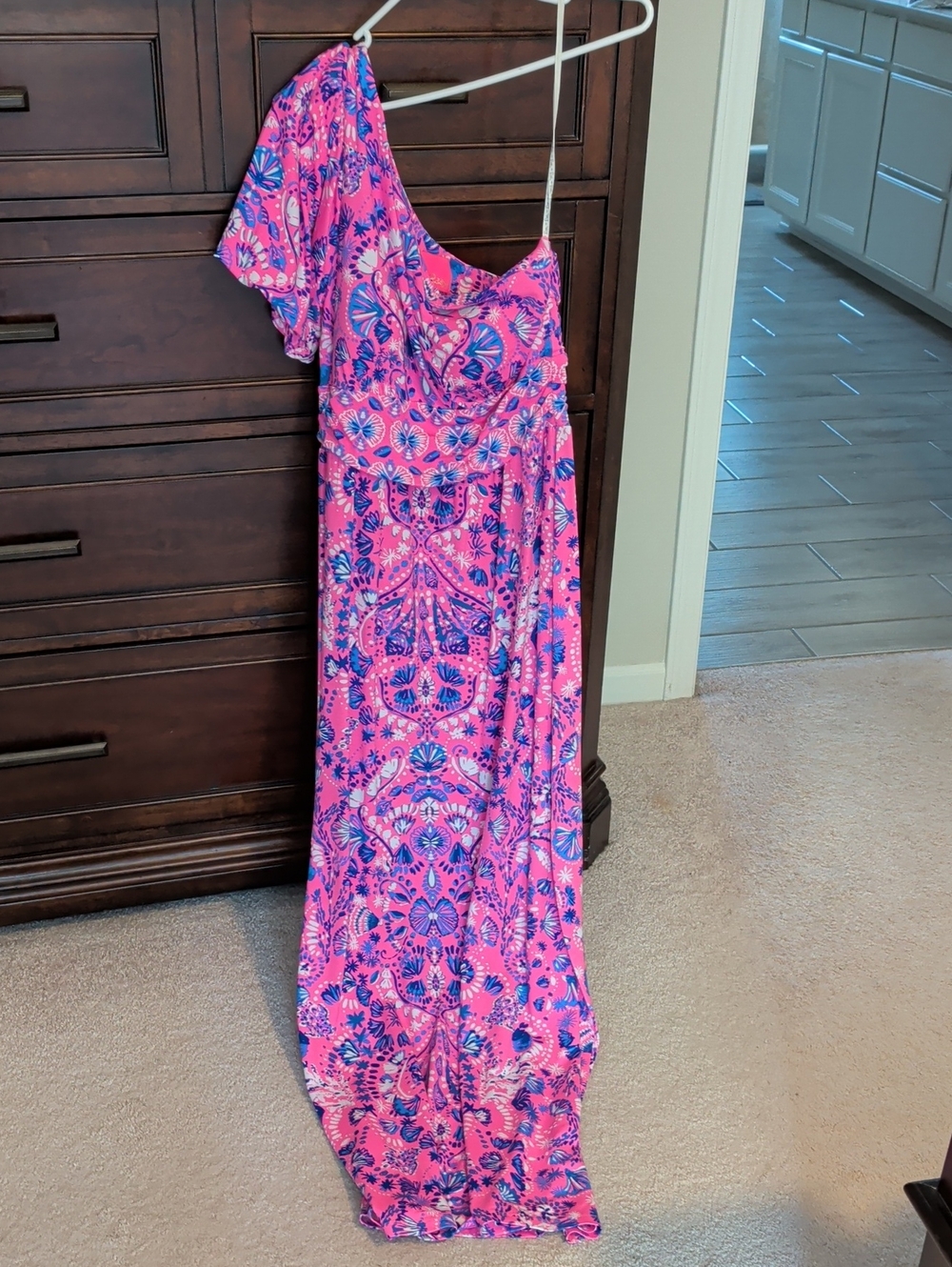 Lilly Pulitzer Solana One Shoulder in Havana Pink Turtle Tidepool